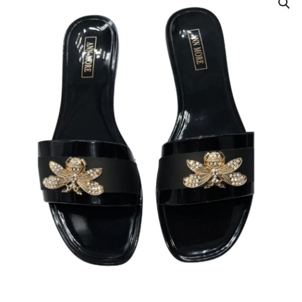 BLACK JELLY SLIDES  